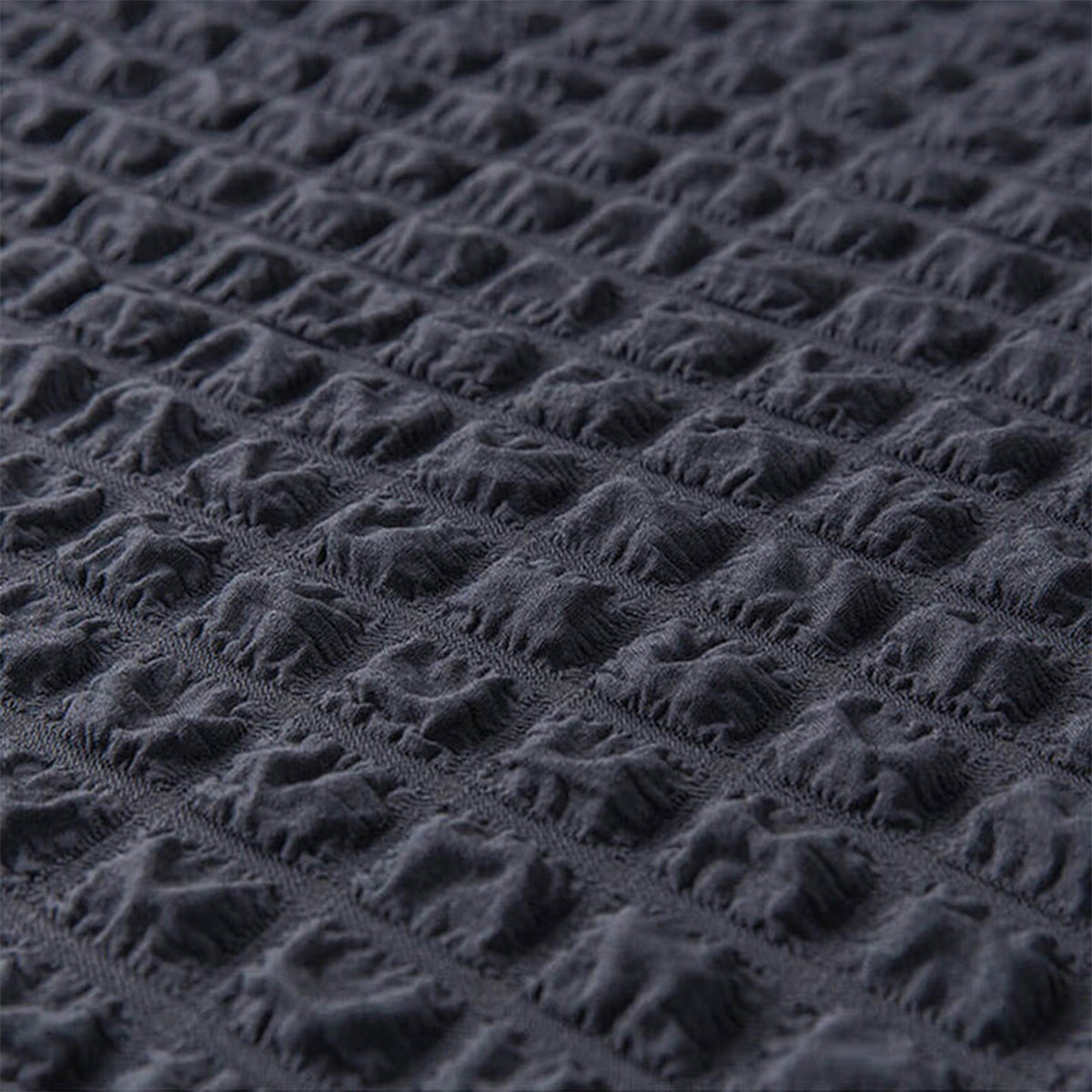 Ruffled Seersucker Sofa Cover (Bubble Fabric) Dark Grey